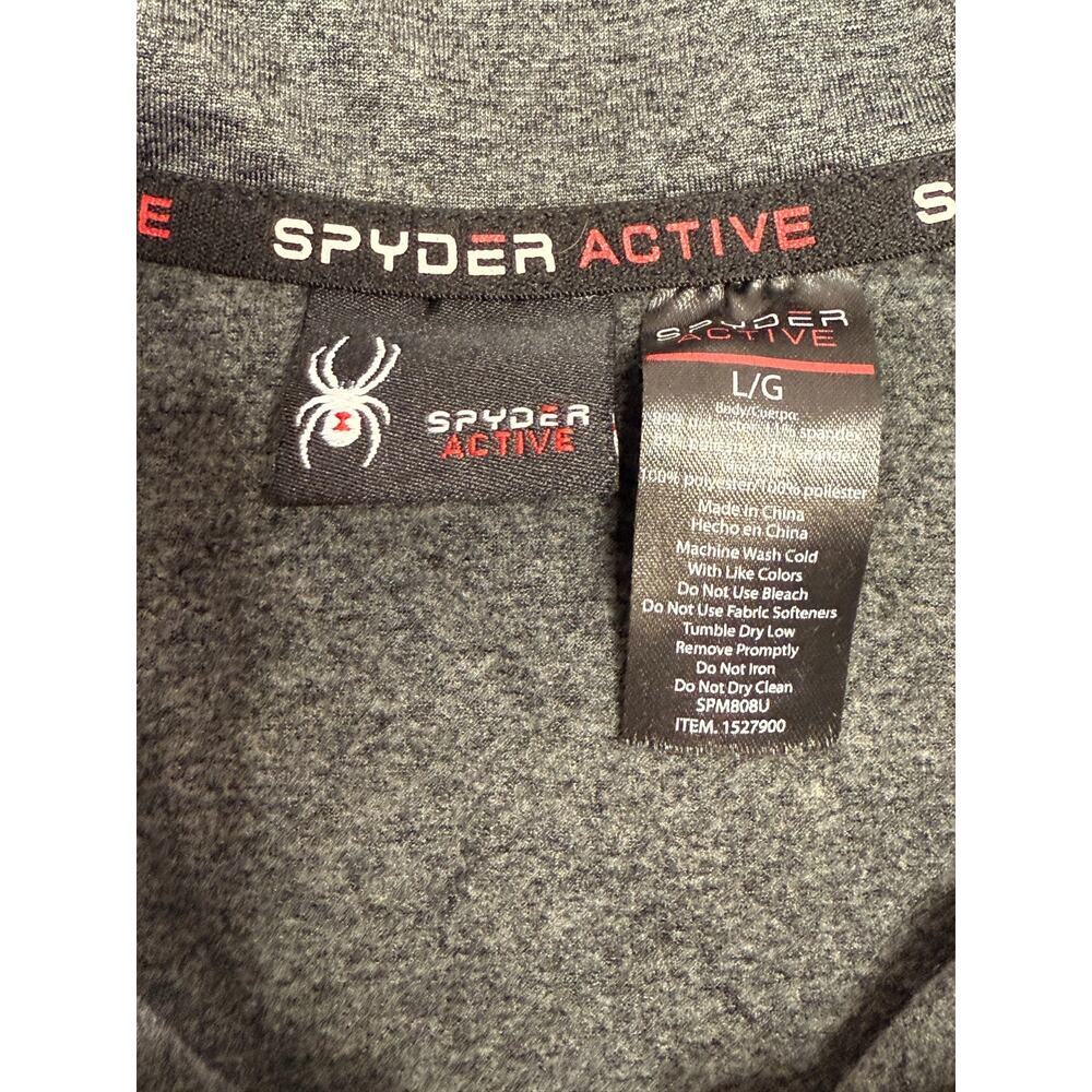 Active Quarter Zip Performance Pullover Gray Stretch Athletic Spyder Large - Picture 6 of 10